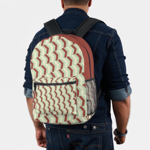 Cute Travelling Stripe Green Printed Backpack