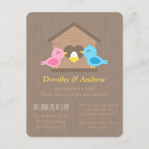 Cute Tree Birdhouse Egg Bird Baby Shower Invitation