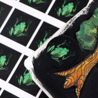 Cute Tree Frog Artistic Frogs I love frogs Classic Round Sticker