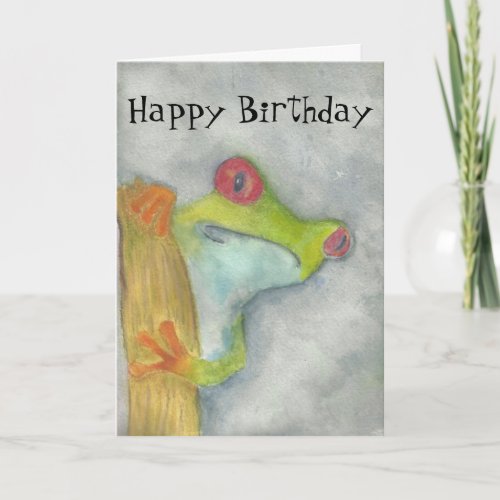 Cute Tree Frog happy Birthday Card