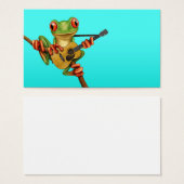 Cute Tree Frog Playing an Acoustic Guitar Blue (Front & Back)