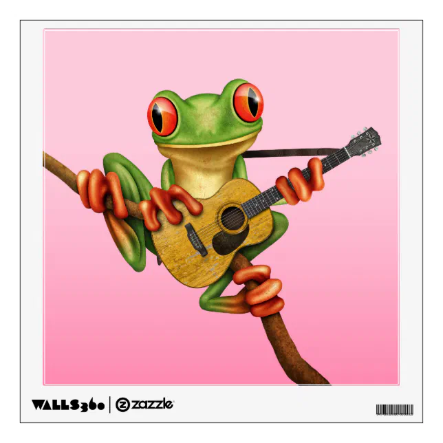 Rožnata stenska nalepka za akustično kitaro | ZazzleRožnata stenska nalepka za akustično kitaro | Zazzle  