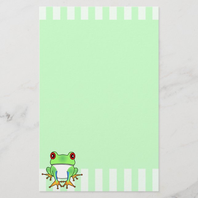 Cute Tree Frog Stationery (Front)