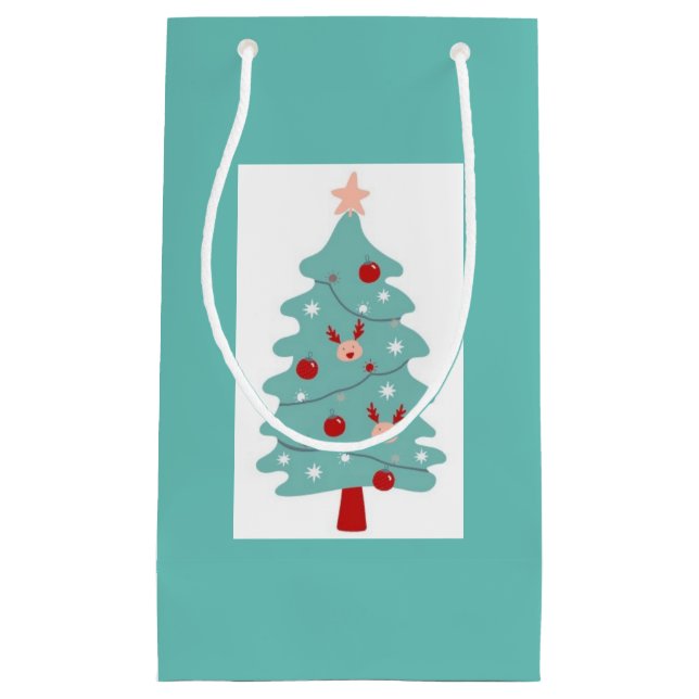 Cute Tree Gift Bag (Seafoam) (Front)
