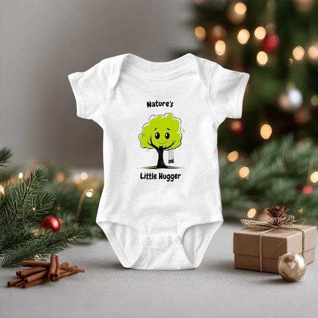Cute Tree Hugger Baby Eco Illustration Bodysuit (Creator Uploaded)