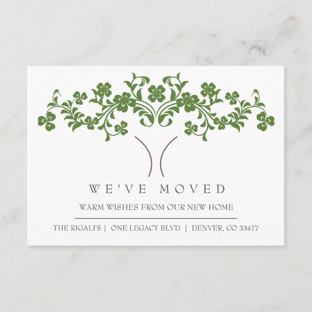 Cute Tree New Home Moving Announcement (Front)