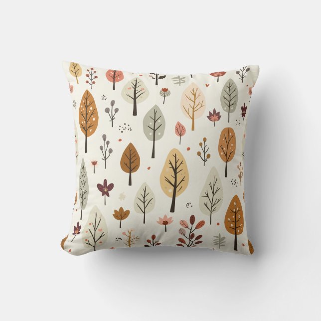 Cute tree pattern pillow cushion (Front)