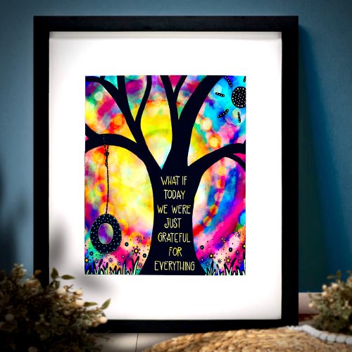 Cute Tree Swing Colorful inspirational classroom Poster