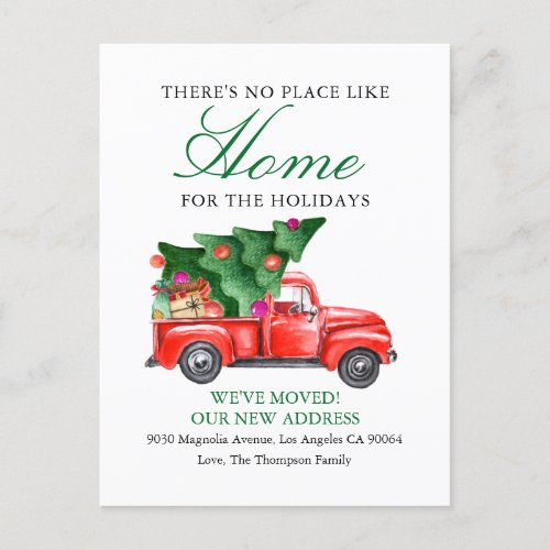 Cute Tree Truck Weve Moved Holiday Moving Announcement Postcard