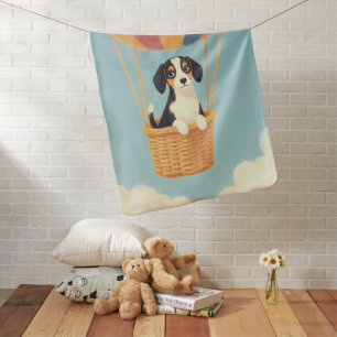Cute Treeing Walker Coonhound Puppy Balloon Pastel Baby Blanket