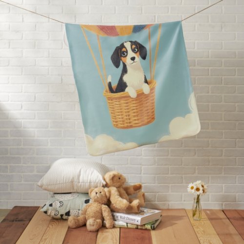 Cute Treeing Walker Coonhound Puppy Balloon Pastel Baby Blanket