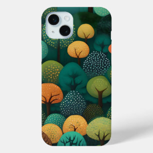 Cute trees digital art iPhone 15 plus case