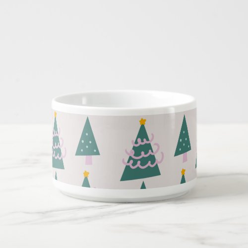 Cute Trees Doodles Pink Green  Bowl