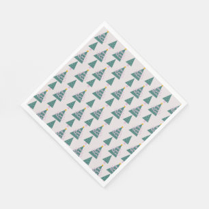 Cute Trees Doodles Pink Green     Napkins