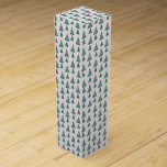 Cute Trees Doodles Pink Green Wine Box<br><div class="desc">Christmas Tree Doodles Pattern</div>