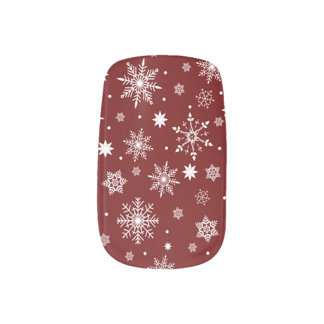 Cute Trending Snowflakes pattern  Minx Nail Art (Left Thumb)