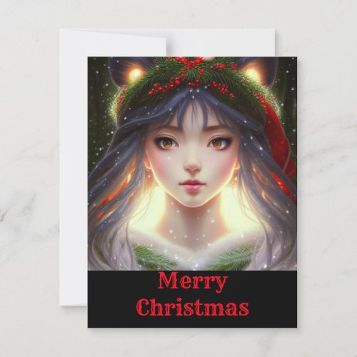 Cute Trendy Anime Manga Christmas Card