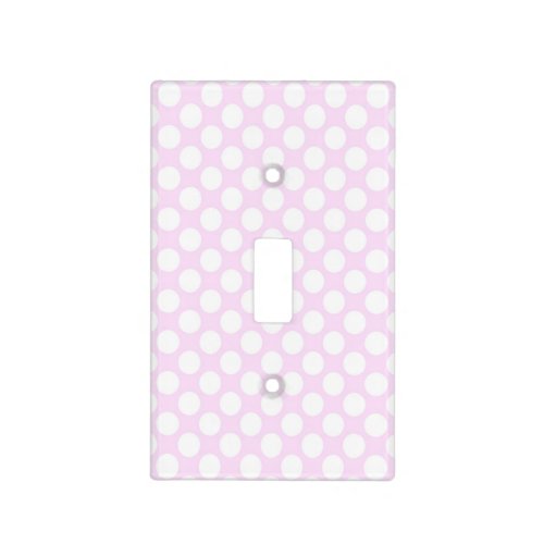 Cute Trendy Baby Pink White Polka Dots Pattern Light Switch Cover