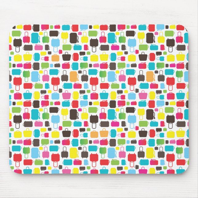 Cute trendy bags pattern mousepad (Front)
