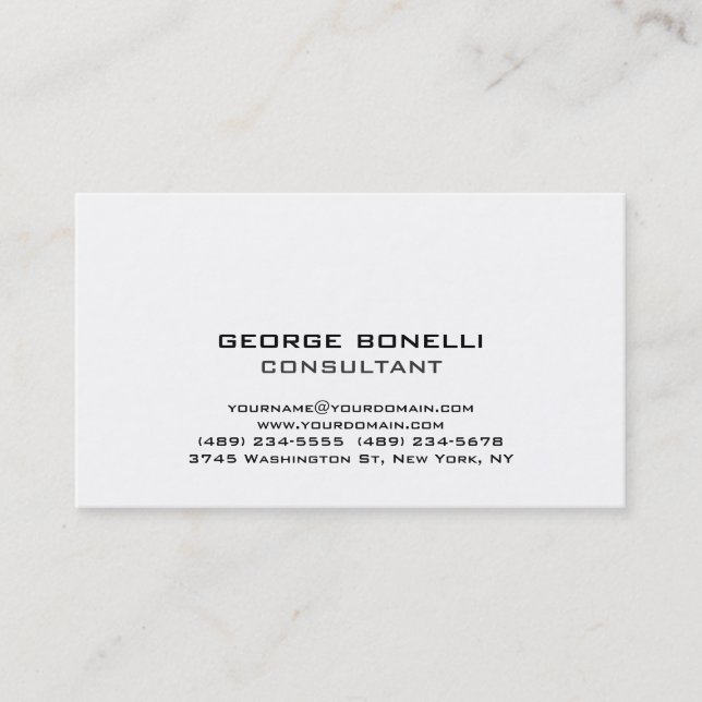 Cute Trendy Black & White Classical Business Card (Front)