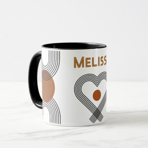 cute trendy boho style colorful geometric pattern mug