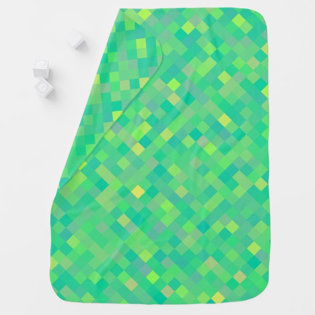 CUTE Trendy Bright Multi-Color Square Pattern Baby Blanket (In Situ)