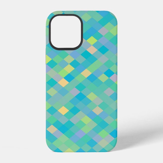 CUTE Trendy Bright Multi-Color Square Pattern Iphone Case (Back)