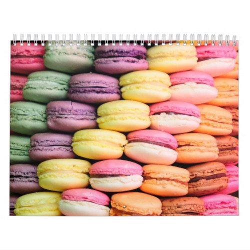 Cute Trendy Colorful French Macaron Cookie Baking Calendar