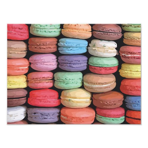 Cute Trendy Colorful French Macaron Cookie Pattern Photo Print