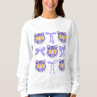 Cute Trendy Coquette Bows and Tigers Louisiana Sweatshirt
