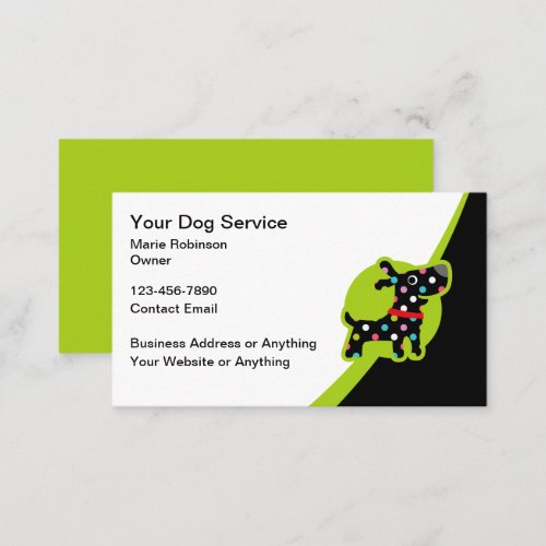 Cute Trendy Dog Care Business Cards