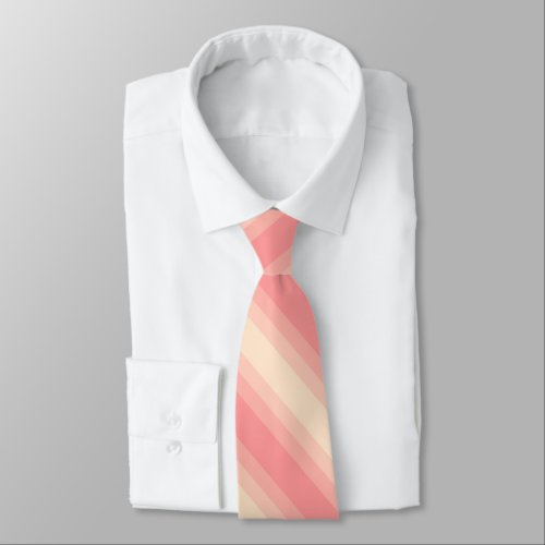 Cute Trendy Elegant Cool Best Peach Color Stripes Neck Tie