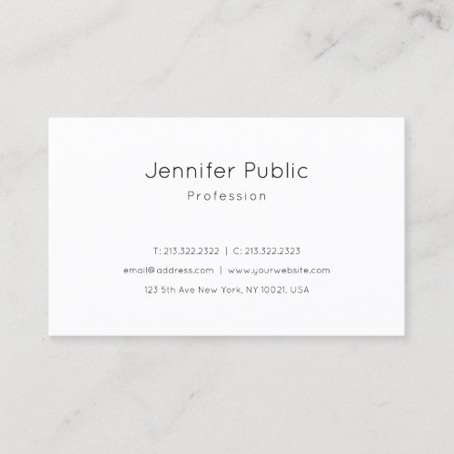 Cute Trendy Elegant Modern Design Simple Template Business Card