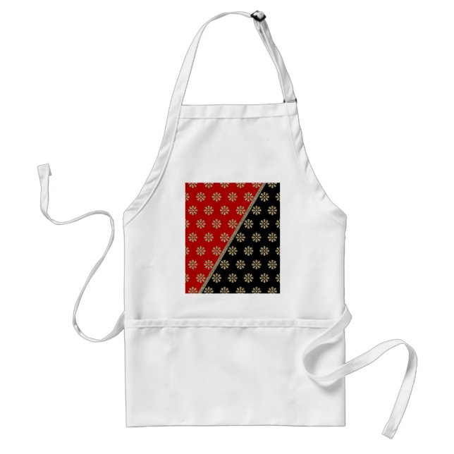 Cute trendy faux gold glitter flowers shapes adult apron (Front)