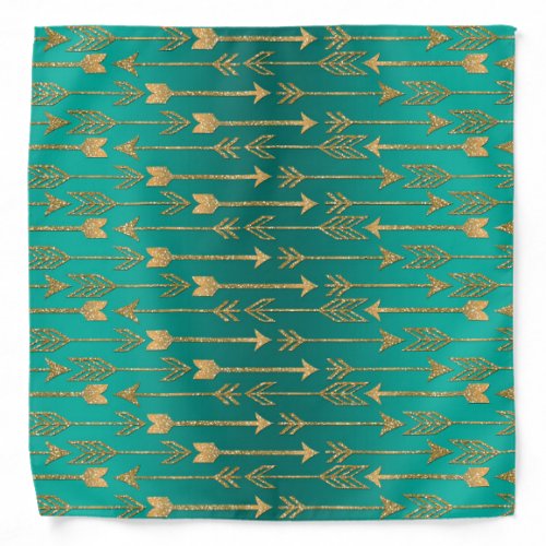 Cute trendy faux gold glitter tribal arrows bandana