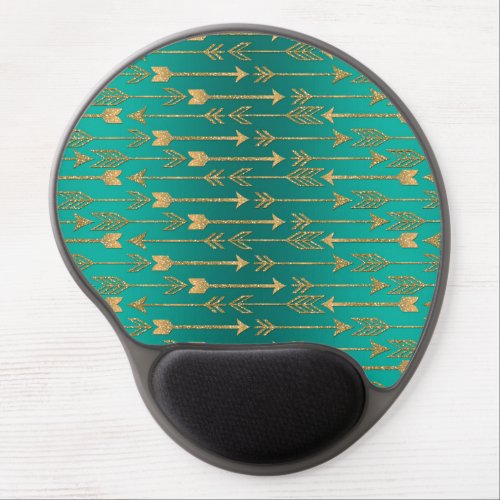 Cute trendy faux gold glitter tribal arrows gel mouse pad