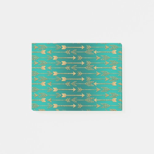 Cute trendy faux gold glitter tribal arrows post_it notes