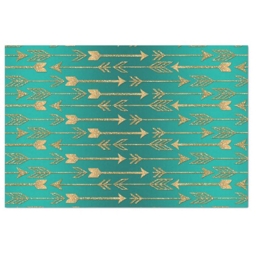 Cute trendy faux gold glitter tribal arrows tissue paper