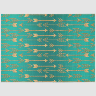 Cute trendy faux gold glitter tribal arrows tissue paper