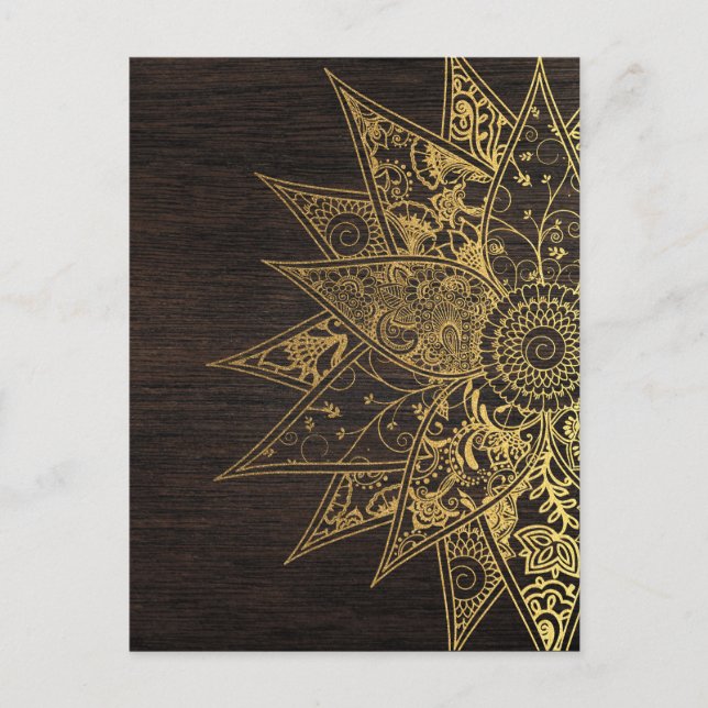 Cute trendy flower henna hand drawn design postcard (Front)