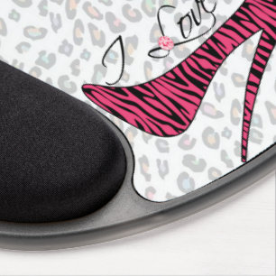 Cute trendy girly elegant "I Love You" high heels Gel Mouse Pad