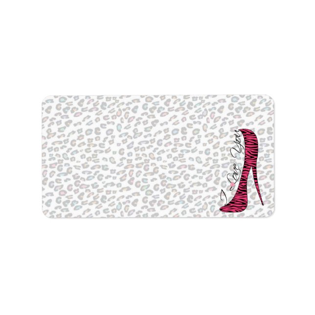 Cute trendy girly elegant "I Love You" high heels Label (Front)