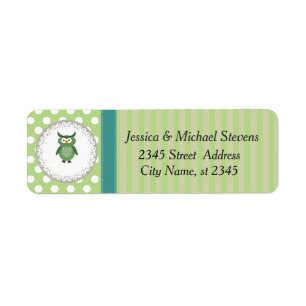 Cute Trendy girly fun cartoon owl personalized Label