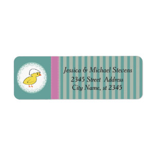 Cute Trendy girly funny cartoon chicken Label