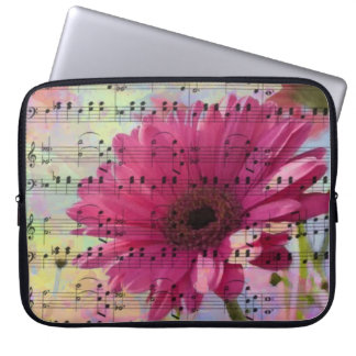 Cute trendy girly watercolours Gerbera flowers Laptop Sleeve