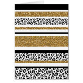 Cute trendy gold faux glitter leopard stripes (Front)