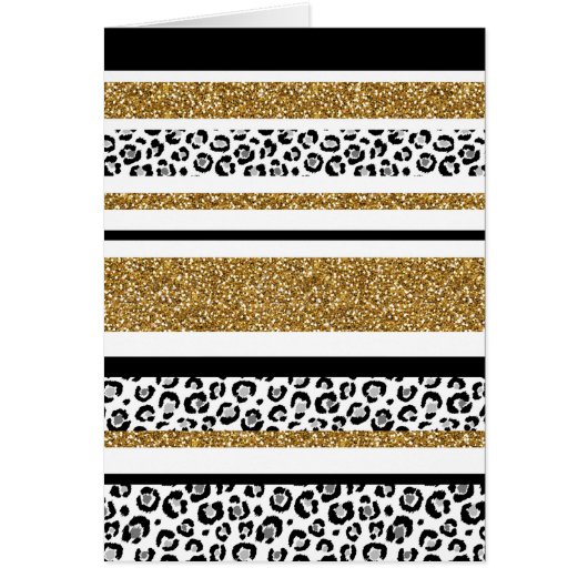 Cute trendy gold faux glitter leopard stripes (Front)