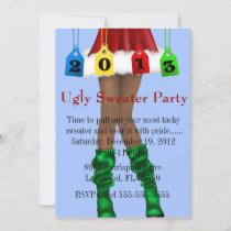 Cute Trendy Holiday/Christmas Ugly Sweater Party Invitation