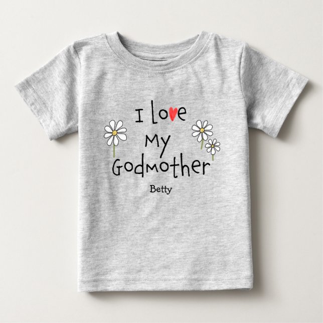 Cute Trendy I love My Godmother Baby Tee (Front)