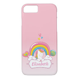 Cute Trendy  Magical Unicorn Custom  gradient pink iPhone 8/7 Case